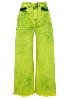 Marques' Almeida Overdyed Wide-leg Jeans - Lime - 8