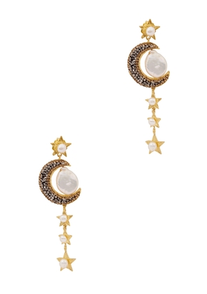 Soru Jewellery Atlas 18kt Gold-plated Moon Drop Earrings - One Size