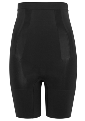 Spanx OnCore High-Waisted Mid-Thigh Shorts - Black - XS