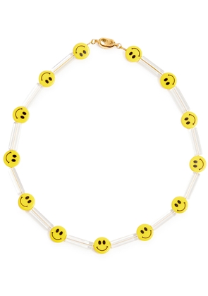 Timeless Pearly Smiley Beaded Necklace - Yellow - One Size