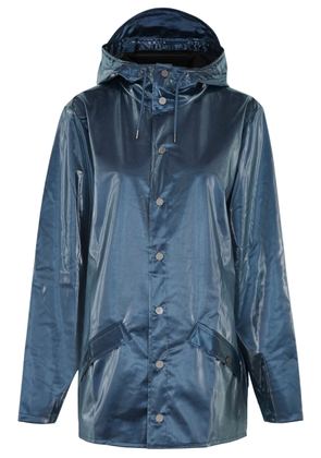 Rains W3 Hooded Rubberised Jacket - Mid Blu - L
