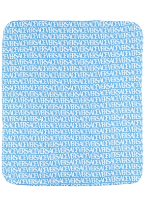Versace Kids Logo-jacquard Cotton Blanket - Blue