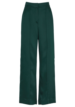 Jonathan Simkhai Kyra Wide-leg Satin Trousers - Dark Green - 6 (UK10 / S)