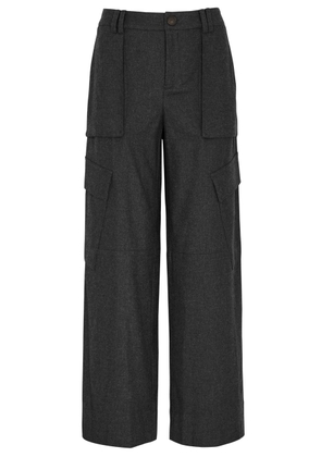 Vince Wool-blend Cargo Trousers - Charcoal - 8 (UK12 / M)