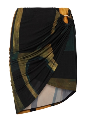 Louisa Ballou Coastline Printed Jersey Mini Skirt, Skirts, Slim-Fit - Black - XS