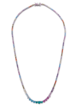 Fallon Candy Rivière Crystal-embellished Necklace - Silver