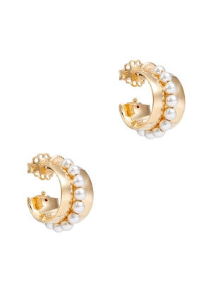 Soru Jewellery Gigi Embellished 24kt Gold-plated Hoop Earrings - One Size
