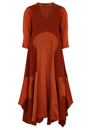High Aspire Panelled Satin Midi Dress - Copper - 12