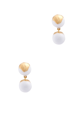 Joanna Laura Constantine Enamelled Gold-plated Drop Earrings - White - One Size