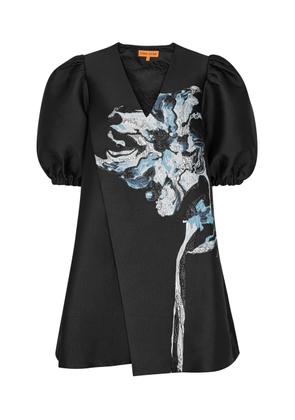 Stine Goya Brethel Floral-jacquard Twill Mini Dress - Black - XS