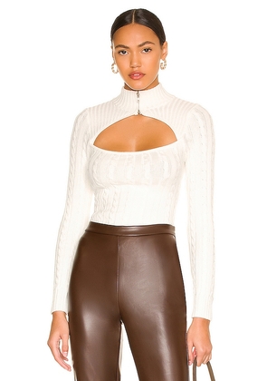 superdown Tanya Cut Out Sweater in Ivory. Size L, M, XS.