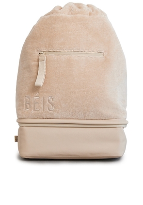 BEIS The Terry Cooler Backpack in Beige.