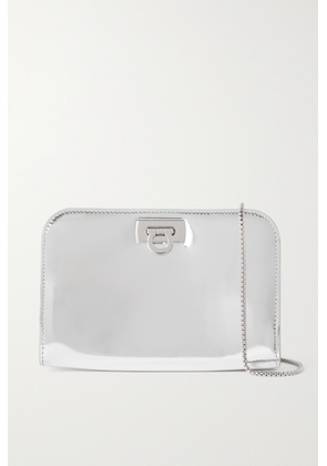Ferragamo - Wanda Metallic Leather Wallet On A Chain - Silver - One size