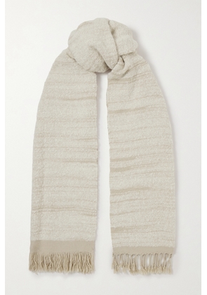 Lauren Manoogian - + Net Sustain Fringed Alpaca And Wool-blend Bouclé Scarf - Cream - One size