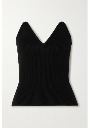 Coperni - Ribbed-knit Bustier Top - Black - small,medium,large