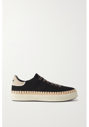 Chloé - + Net Sustain Telma Rope-trimmed Recycled-knit Sneakers - Black - IT35,IT36,IT37,IT38,IT39,IT40,IT41,IT42