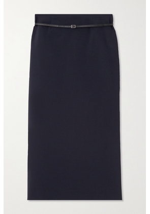 16ARLINGTON - Delta Belted Cady Maxi Skirt - Blue - UK 4,UK 6,UK 8,UK 10,UK 12,UK 14,UK 16