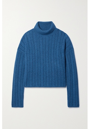 Altuzarra - Terence Herringbone Cashmere Turtleneck Sweater - Blue - x small,small,medium,large,x large