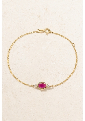 STONE AND STRAND - Bonbon 10-karat Gold, Ruby And Diamond Bracelet - One size