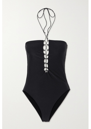 Leslie Amon - Allegra Lace-up Swimsuit - Black - x small,small,medium,large,x large