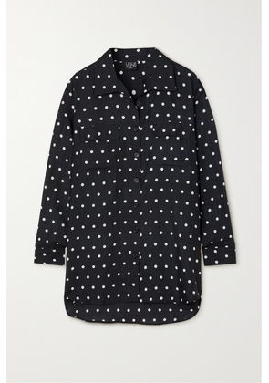 Leslie Amon - Timeless Polka-dot Modal And Silk-blend Shirt - Black - x small,small,medium,large,x large