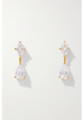 Anissa Kermiche - Petite Dame Gold Vermeil Cubic Zirconia Earrings - One size