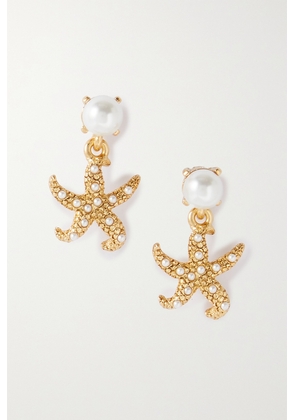 Oscar de la Renta - Starfish Gold-tone Faux Pearl Earrings - One size