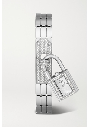 Hermès Timepieces - Kelly Small 16mm Steel Diamond Watch - Black - One size