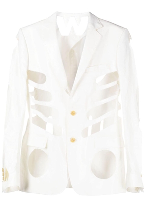 Walter Van Beirendonck Sharp cut-out single-breasted blazer - White