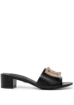 Dolce & Gabbana logo-plaque open-toe sandals - Black