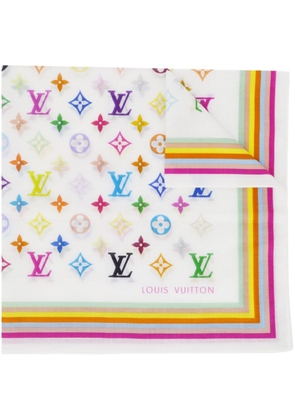 Louis Vuitton x Takashi Murakami 1990-2000s pre-owned monogram-print scarf - White