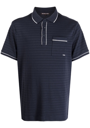 Michael Kors logo-embroidered striped polo shirt - Blue