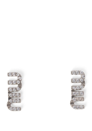Miu Miu Crystal-Embellished Logo Earrings