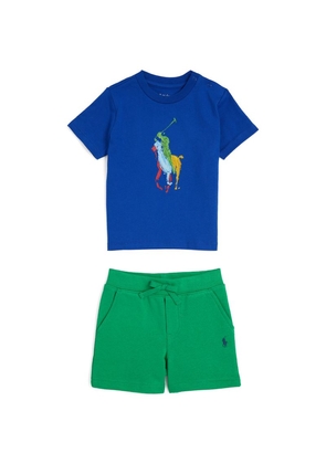 Ralph Lauren Kids Printed T-Shirt And Sweatshorts Set (3-24 Months)