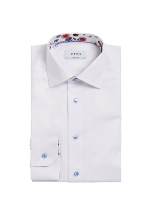 Eton Cotton Floral-Collar Shirt