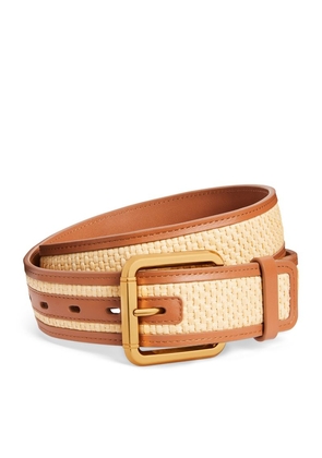 Zimmermann Leather And Raffia Belt