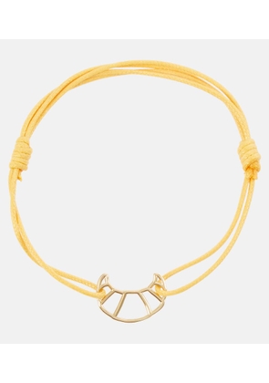 Aliita Croissant 9kt gold charm cord bracelet