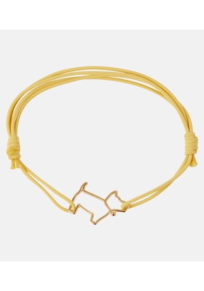 Aliita Dog 9kt gold charm cord bracelet