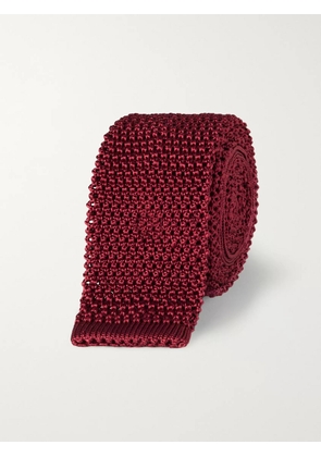 Charvet - 5cm Knitted Silk Tie - Men - Burgundy