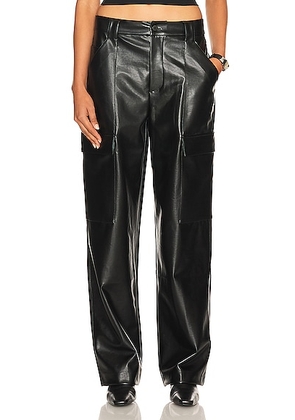 Helsa Waterbased Faux Leather Cargo Pant in Black - Black. Size S (also in ).