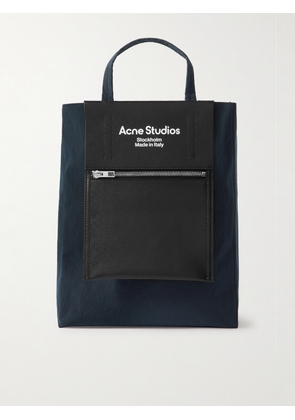 Acne Studios - Baker Out Logo-Print Leather and Nylon Tote Bag - Men - Blue