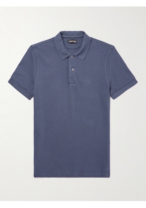 TOM FORD - Cotton-Piqué Polo Shirt - Men - Blue - IT 44