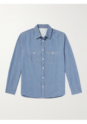 Mr P. - Slim-Fit Cotton-Chambray Shirt - Men - Blue - XS