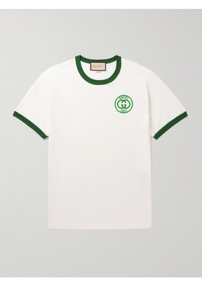 Gucci - Logo-Embroidered Cotton-Jersey T-Shirt - Men - White - XS