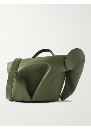 LOEWE - Elephant Leather Messenger Bag - Men - Green
