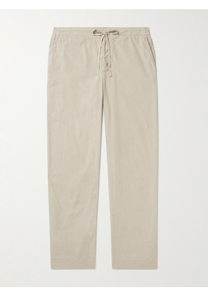 Frescobol Carioca - Mendes Straight-Leg Stretch Linen and Cotton-Blend Drawstring Trousers - Men - Neutrals - UK/US 28