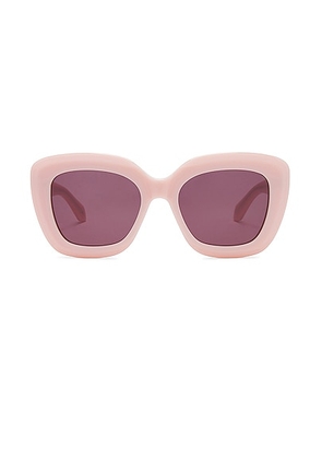 ALAÏA Lettering Logo Square Sunglasses in Pink & Violet - Pink. Size all.