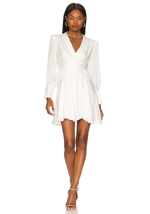 BCBGMAXAZRIA Long Sleeve Evening Dress in White. Size 4.
