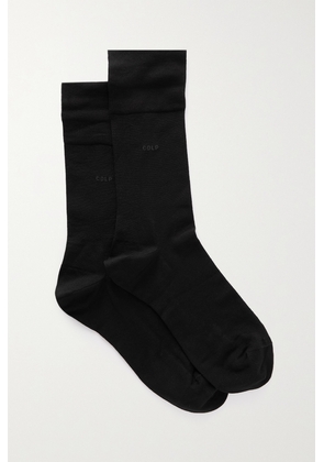 CDLP - + Net Sustain Set Of Six Intarsia Organic Cotton-blend Socks - Black - x small,small,medium
