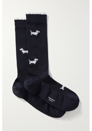 Thom Browne - Hector Intarsia Cotton-blend Socks - Blue - One size